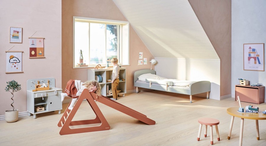 Clearance FLEXA Speeltoestel Met Glijbaan - Midi Blush/Birch Plywood