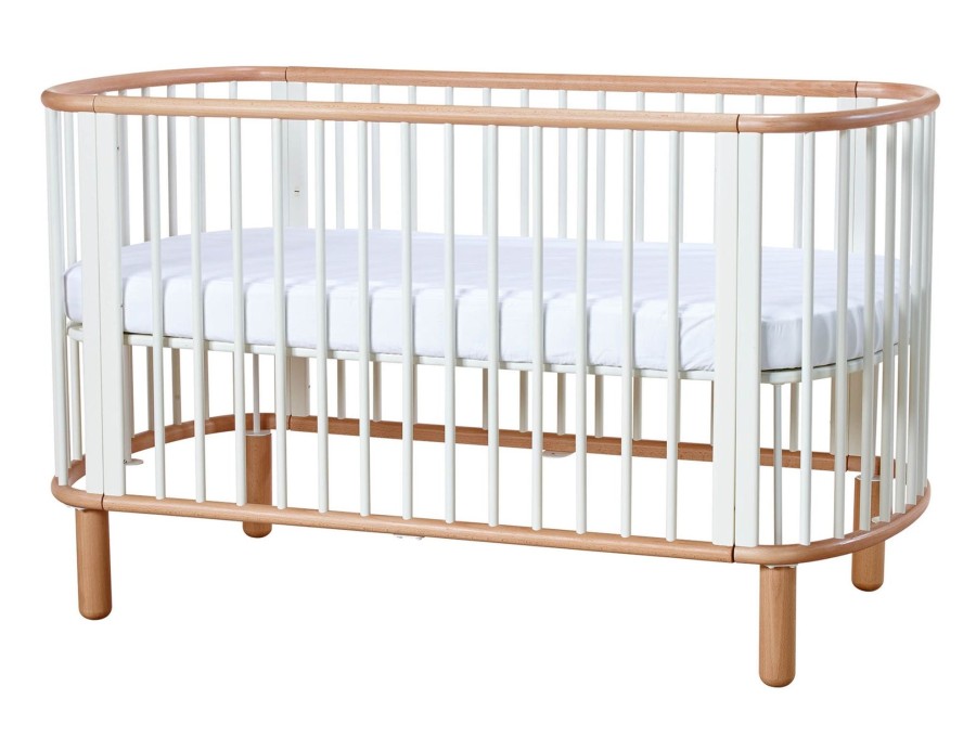 Best FLEXA Babybed White/Clear Lacquer Beech