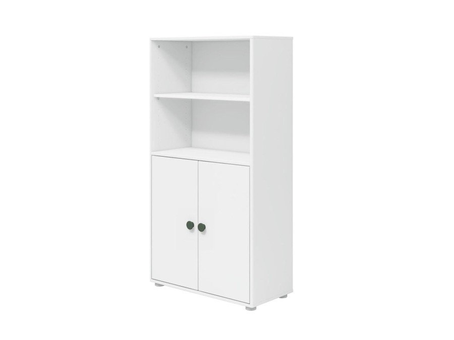 New FLEXA Midi-Boekenkast, 2 Deuren White/Deep Green