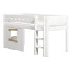 Clearance FLEXA Halfhoogslaper, Rechte Ladder En Boomhut Bedfronten, Eiken Frame White/Oak