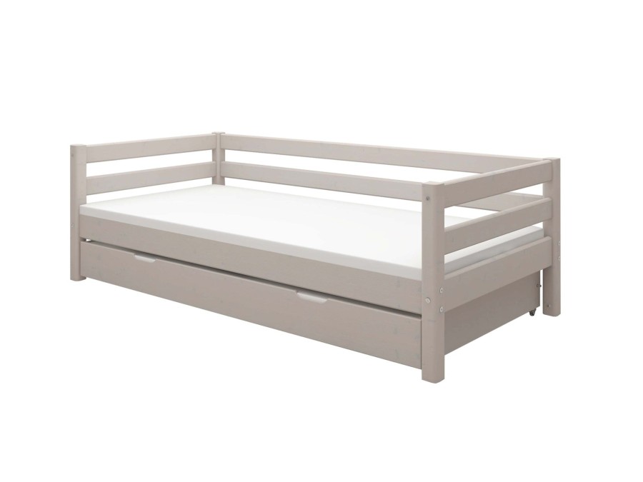 New FLEXA Eenpersoonsbed Met Uitschuifbaar Bed Grey Washed Pine