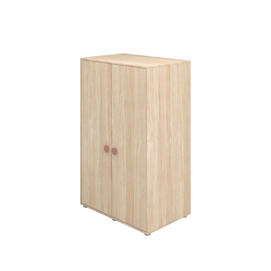 Online FLEXA Lage Kledingkast Cherry/Oak