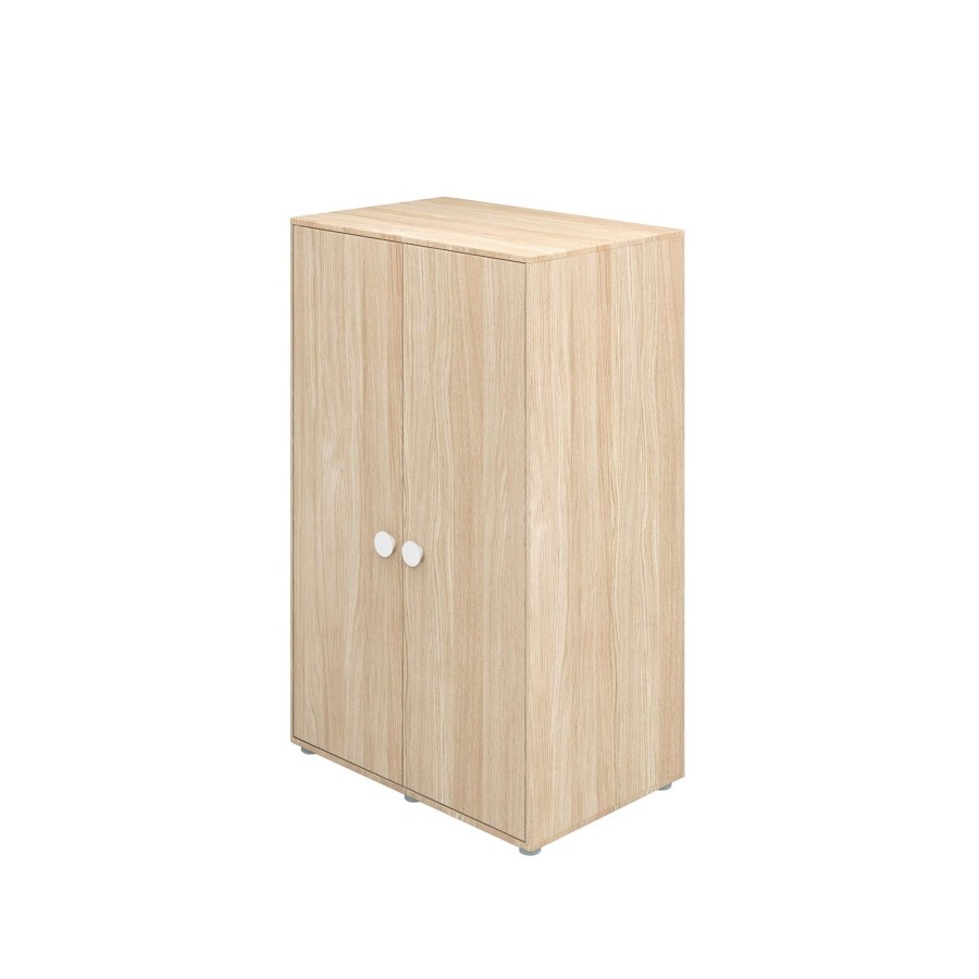 New FLEXA Lage Kledingkast White/Oak