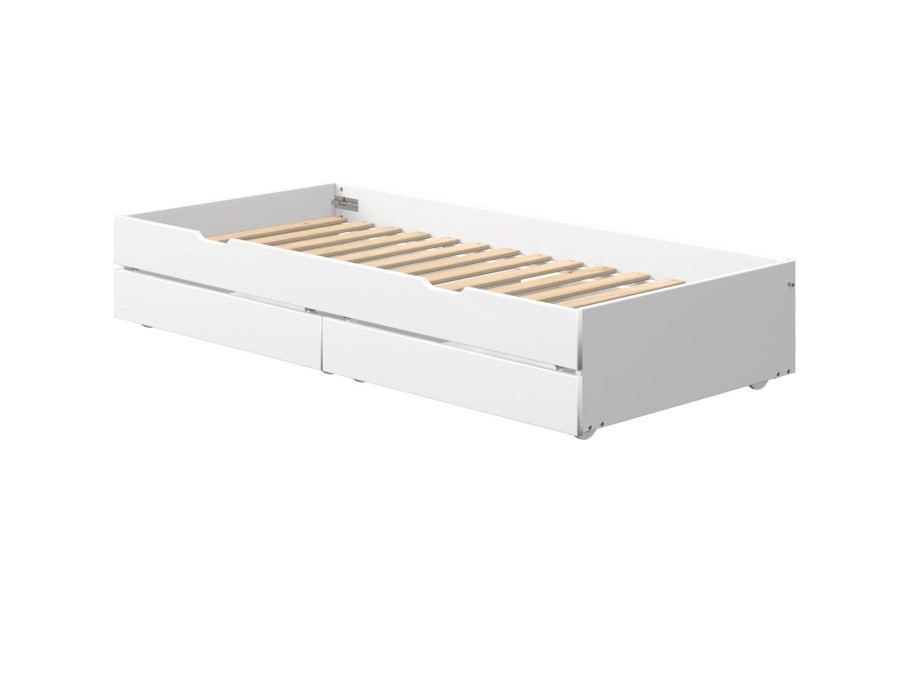 New FLEXA Onderschuifbed Met 2 Lades White