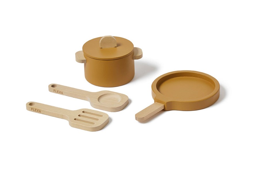 Hot FLEXA Pot & Pan Mustard/Birch Plywood