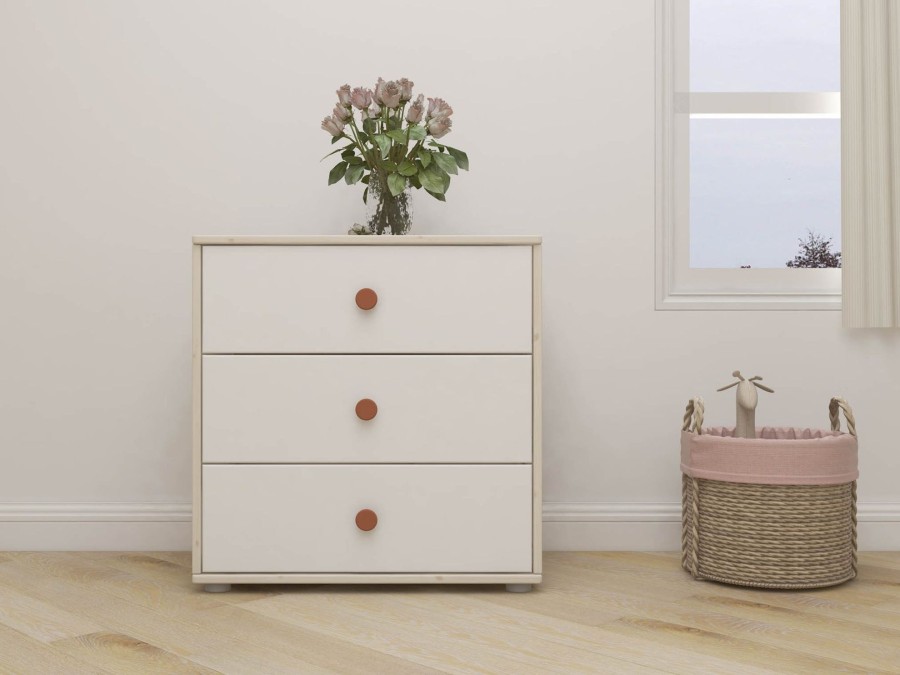 Online FLEXA Ladekast Met 3 Laden Light Blush/White Washed Pine