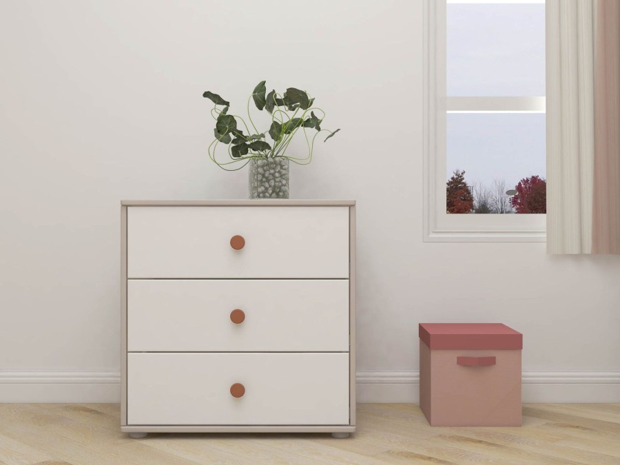 Hot FLEXA Ladekast Met 3 Laden Light Blush/Grey Washed Pine