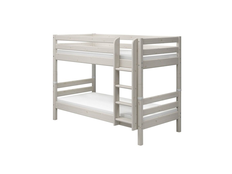 Clearance FLEXA Stapelbed Met Rechte Ladder White Washed Pine