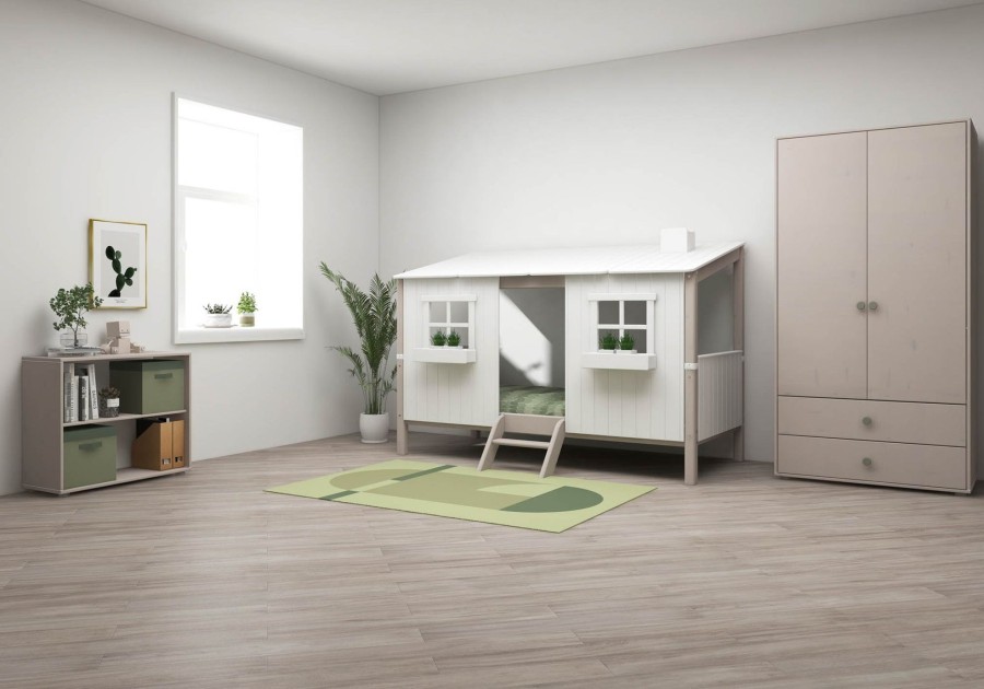 Hot FLEXA Eenpersoonsbed Met Classic-Huis White/Grey Washed Pine