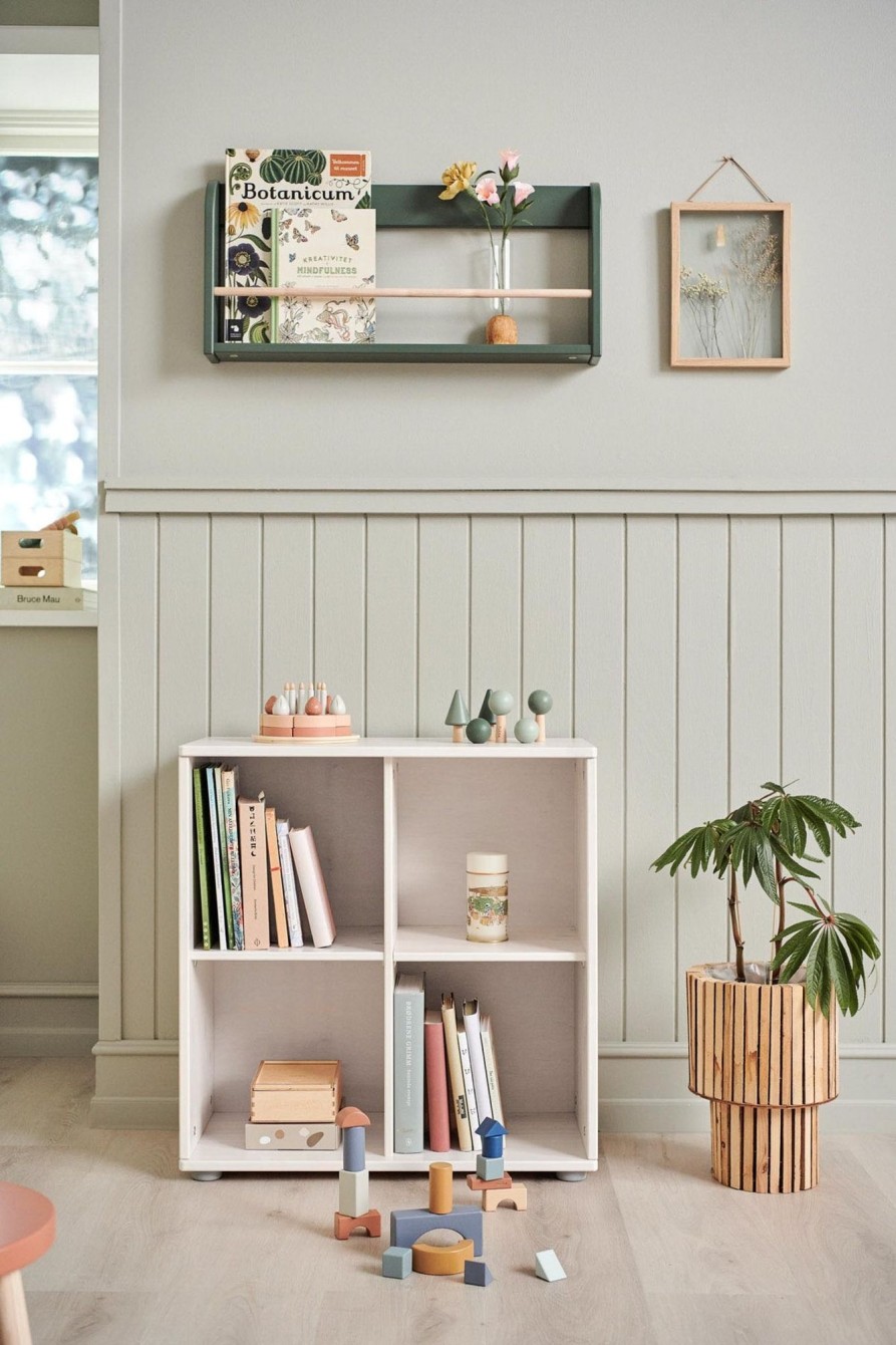 Hot FLEXA Boekenkast, 4 Vakken White Washed Pine