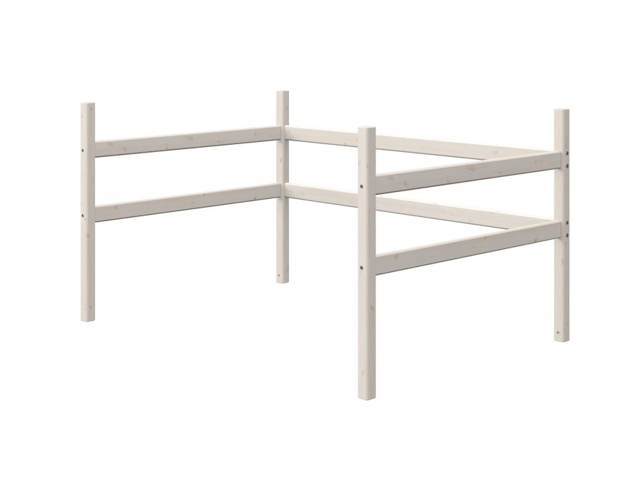 Clearance FLEXA Classic - Bedpoten Voor Hoogslaper, 140 Cm White Washed Pine