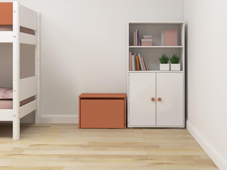 Hot FLEXA Midi-Boekenkast, 2 Deuren White/Blush