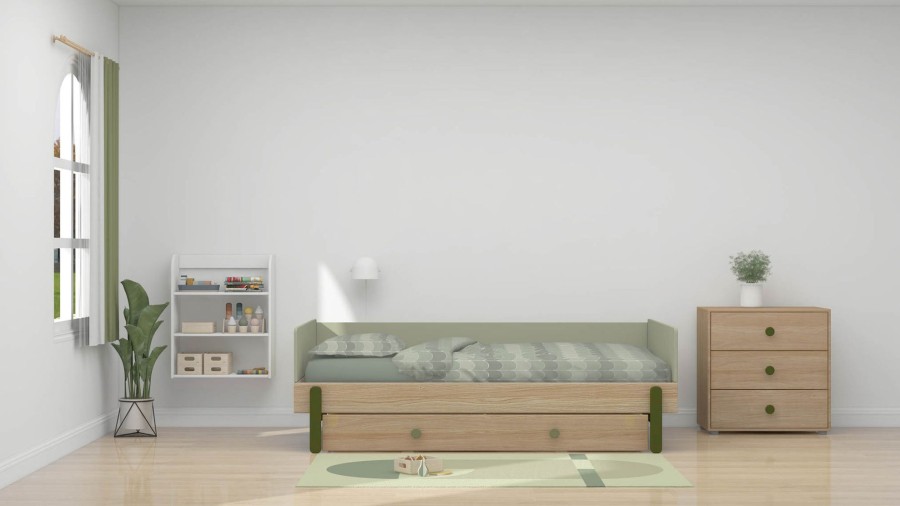 Online FLEXA Bedbank Met Laden Kiwi/Oak