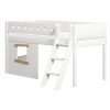 Clearance FLEXA Halfhoogslaper, Schuine Ladder En Boomhut Bedfronten, Eiken Frame White/Oak