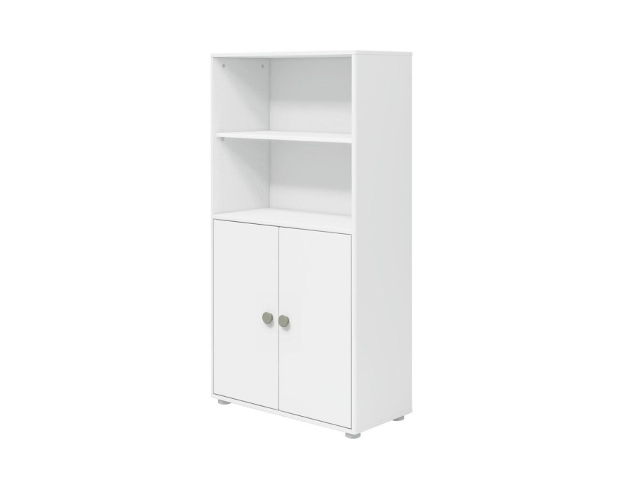 Clearance FLEXA Midi-Boekenkast, 2 Deuren White/Natural Green