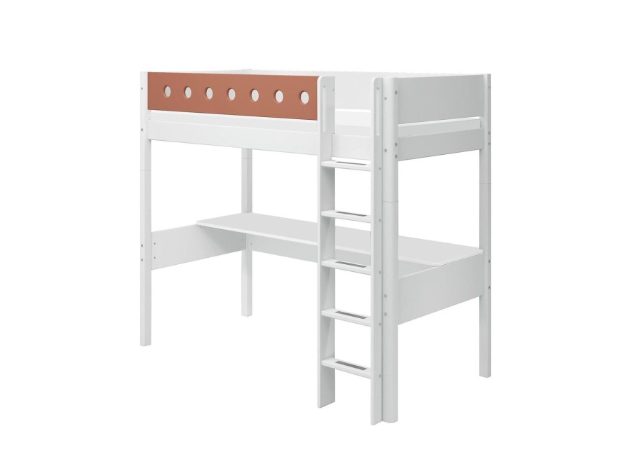 Online FLEXA Hoogslaper Met Rechte Ladder White/Blush