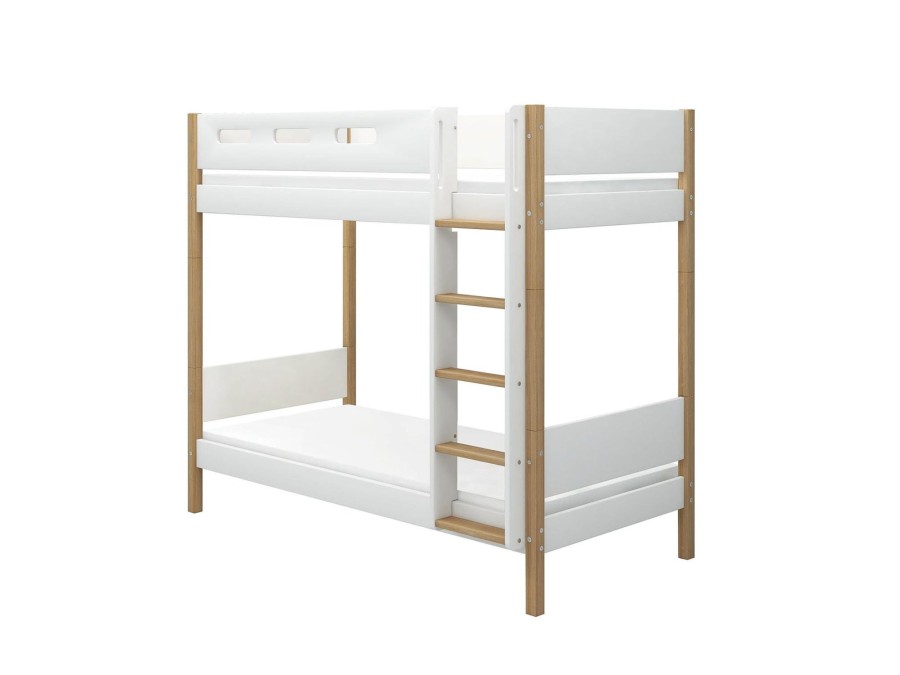 Hot FLEXA Stapelbed, Extra Hoogte White/Oak