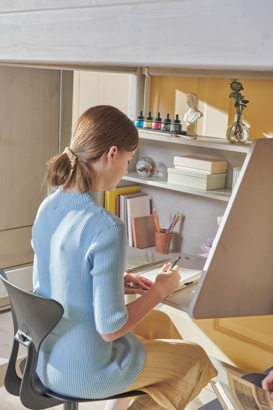 New FLEXA Click-On Bureau Grey Washed Pine