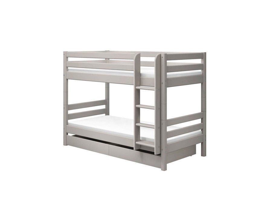 Online FLEXA Stapelbed Met Rechte Ladder Grey Washed Pine