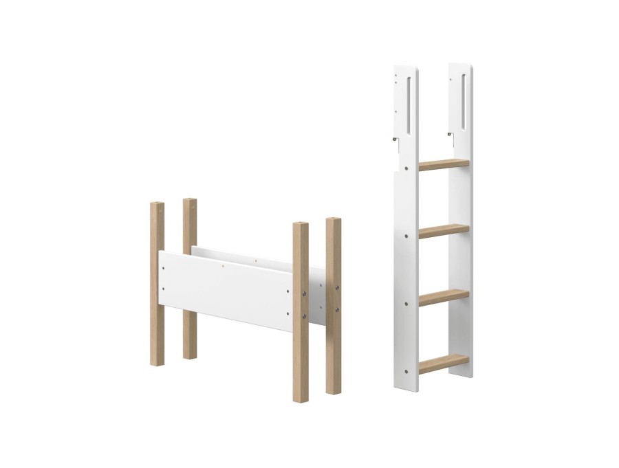 Online FLEXA Nor - Rechte Ladder En Poten Voor Verhoogde Halfhoogslaper White/Oak