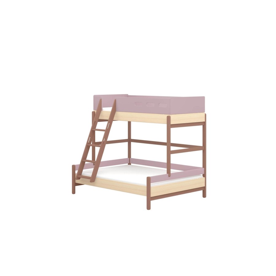 Clearance FLEXA Familiebed Met Schuine Ladder Cherry/Oak