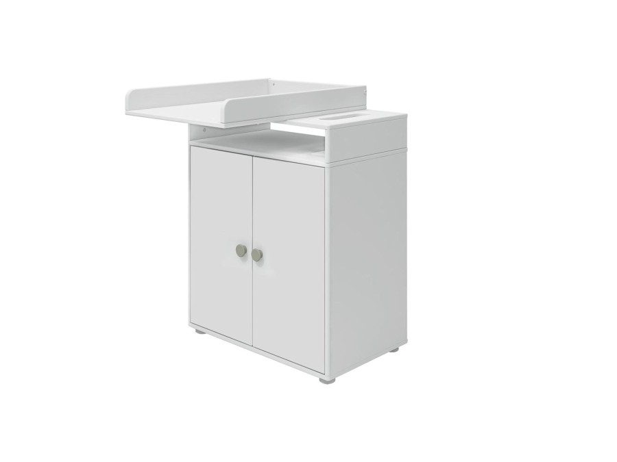 Hot FLEXA Commode, 2 Deuren White/Natural Green