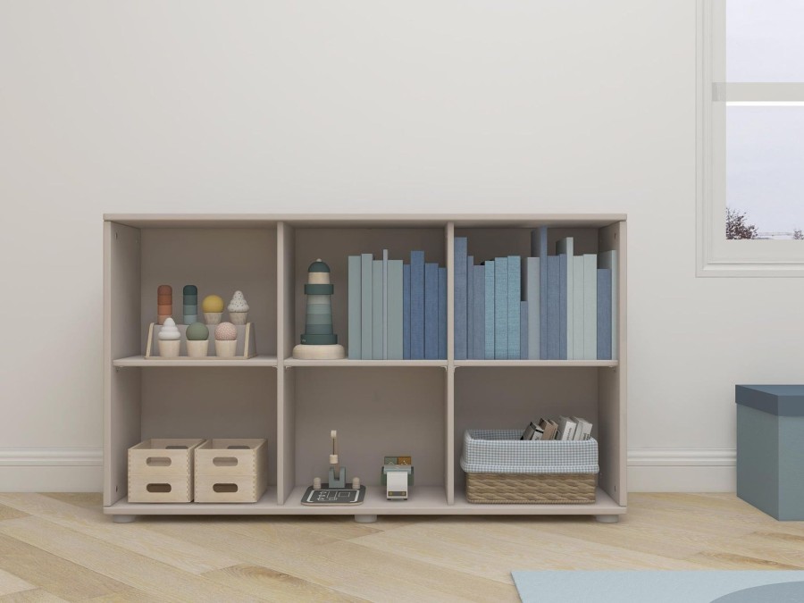 Best FLEXA Boekenkast, 6 Vakken Grey Washed Pine