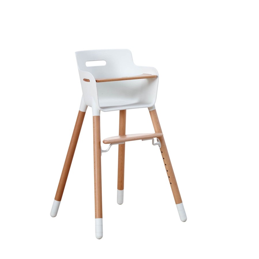 Clearance FLEXA Kinderstoel Met Veiligheidsbeugel White/Clear Lacquer Beech