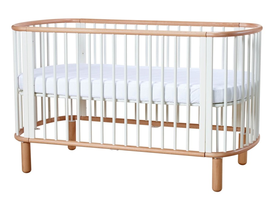 New FLEXA Babybed White/Clear Lacquer Beech