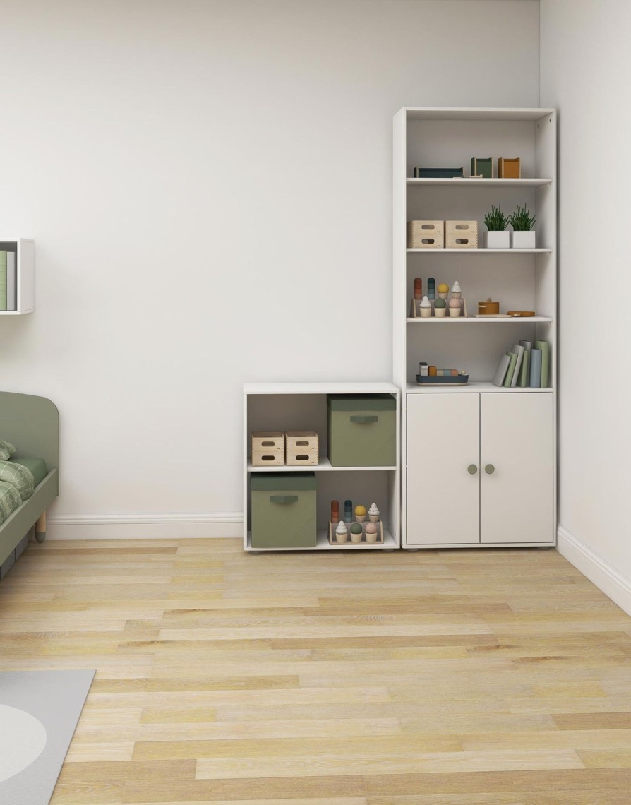 New FLEXA Maxi-Boekenkast, 2 Deuren White/Natural Green