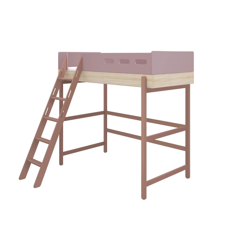 Clearance FLEXA Hoogslaper Met Schuine Ladder Cherry/Oak