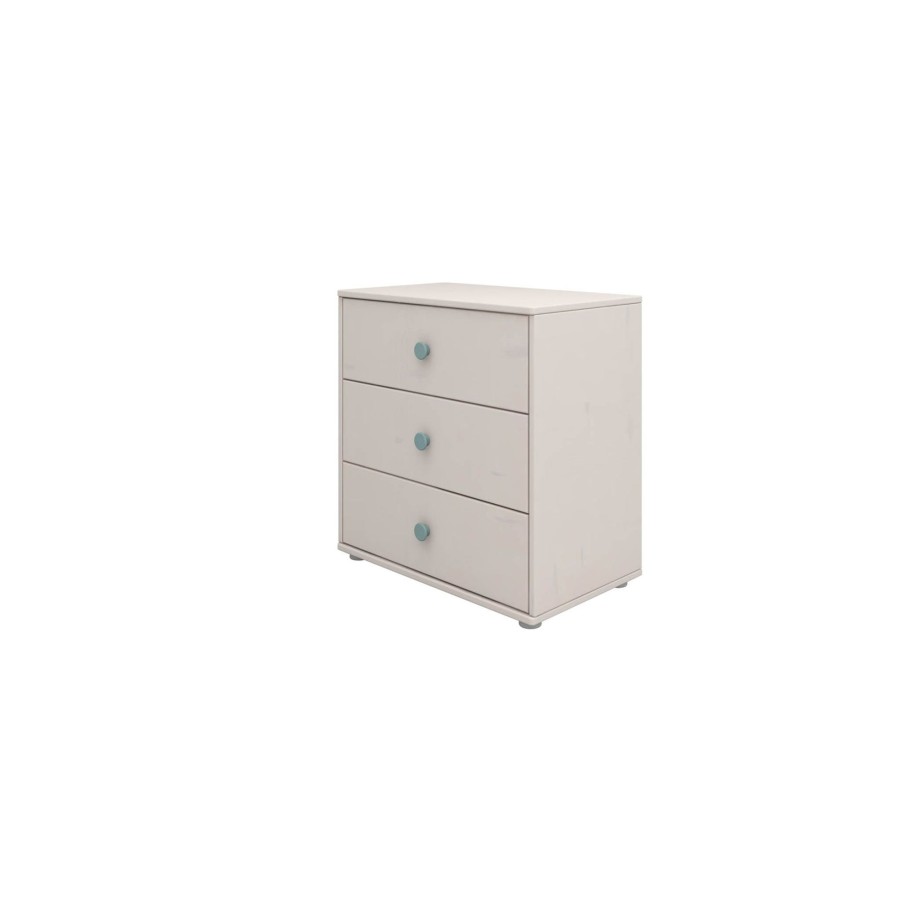 Clearance FLEXA Ladekast Met 3 Laden Light Teal/Grey Washed Pine