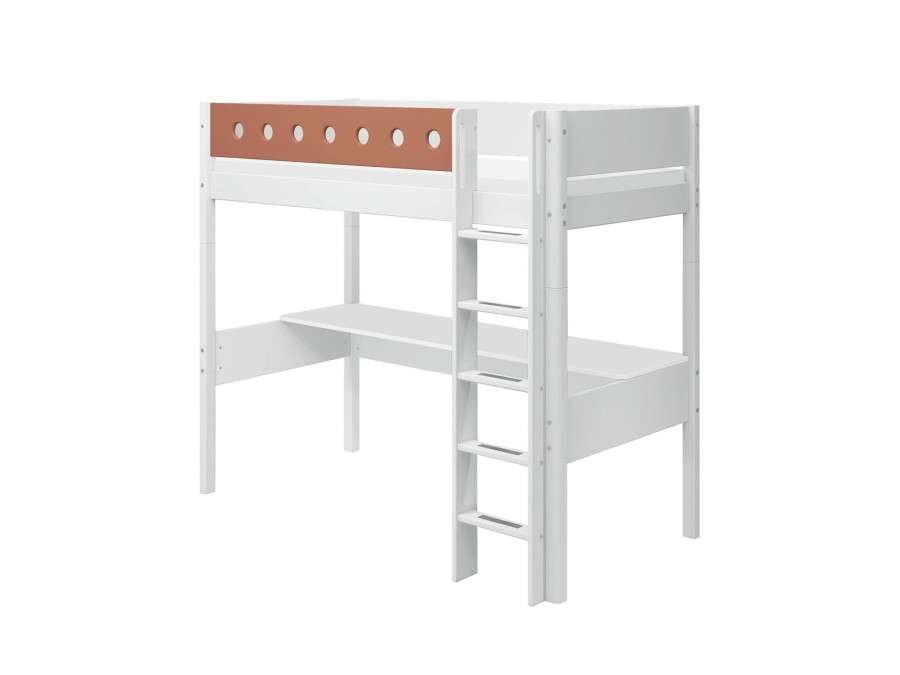 Clearance FLEXA Hoogslaper Met Rechte Ladder White/Blush