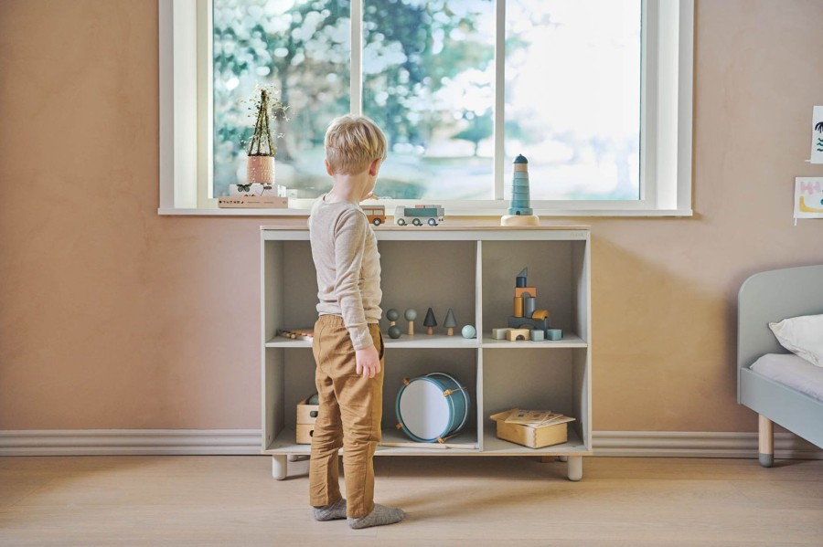 Best FLEXA Boekenkast - Midi Warm Grey/Birch Plywood