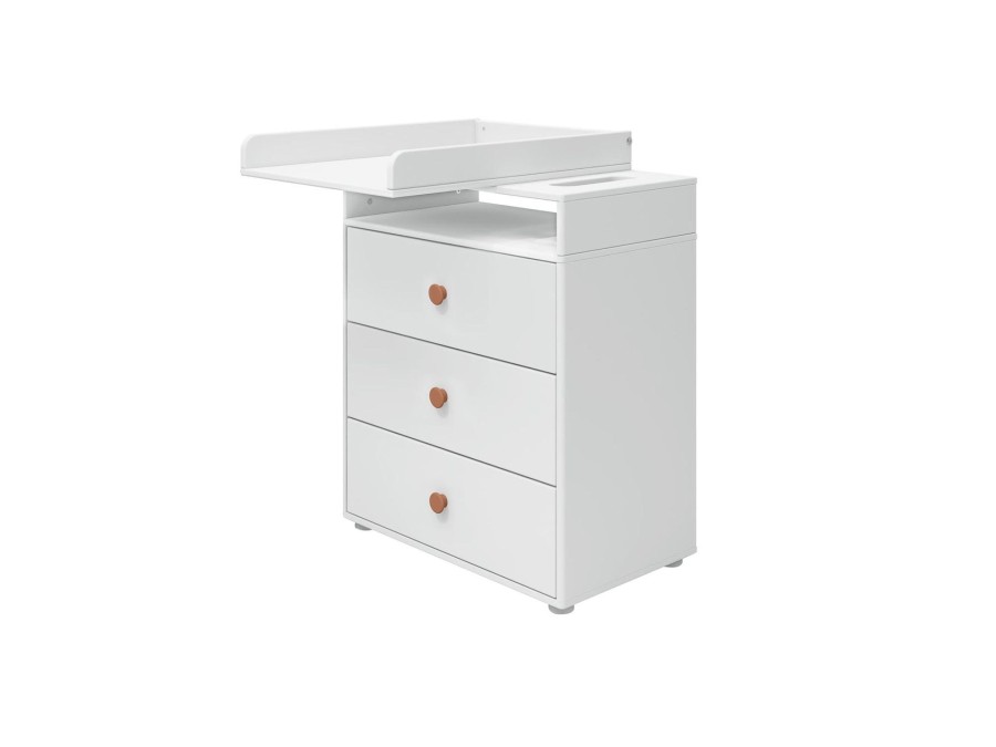 Hot FLEXA Commode, 3 Laden White/Blush