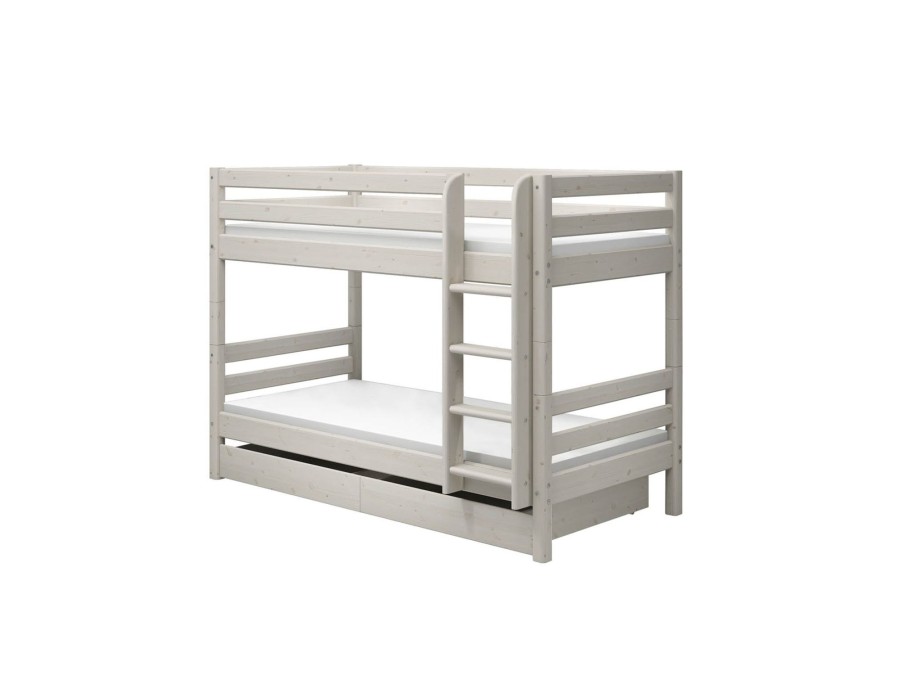 Best FLEXA Stapelbed Met Rechte Ladder White Washed Pine