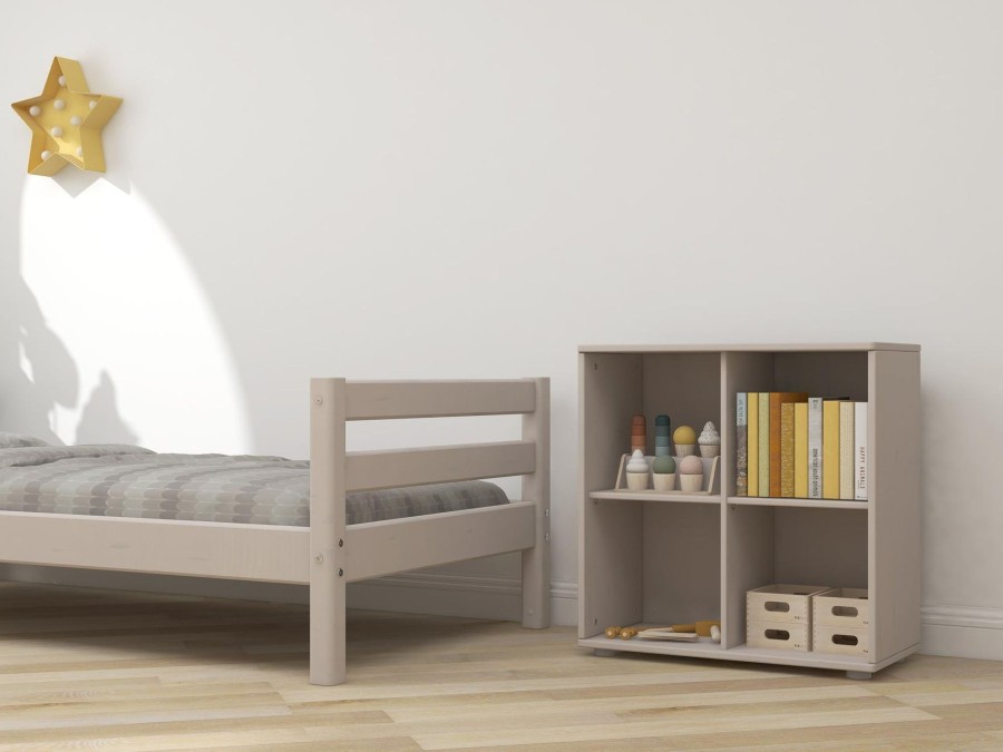 Online FLEXA Boekenkast, 4 Vakken Grey Washed Pine