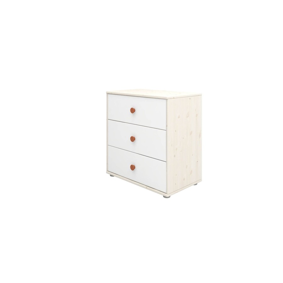 Clearance FLEXA Ladekast Met 3 Laden Light Blush/White Washed Pine