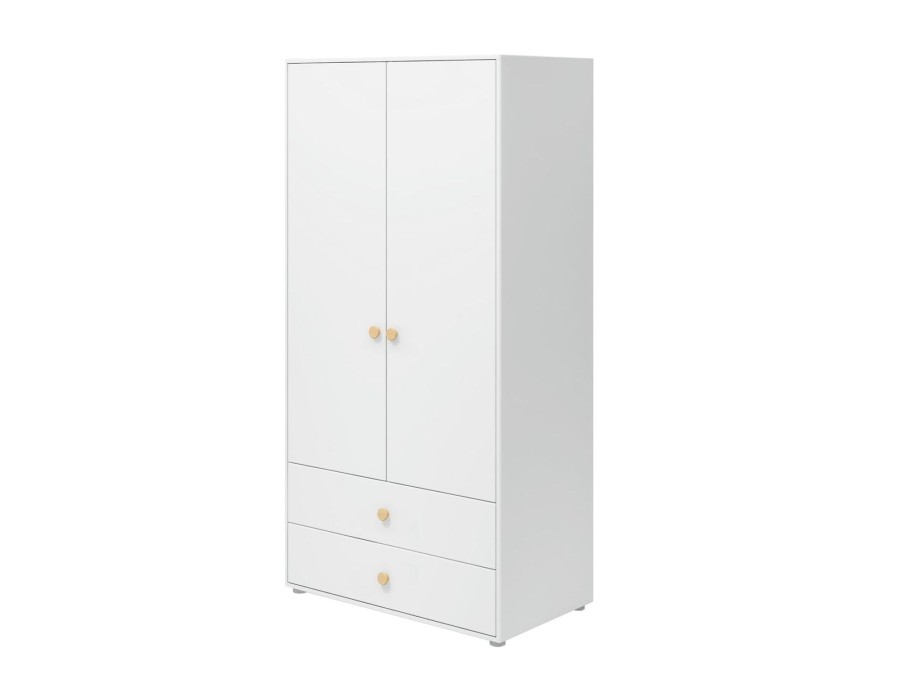 Online FLEXA Kledingkast, 2 Deuren + 2 Laden White/Oak