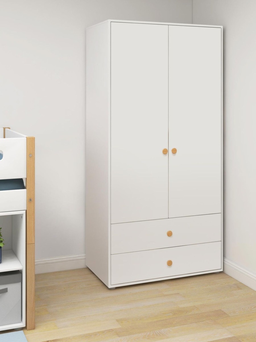 Online FLEXA Kledingkast, 2 Deuren + 2 Laden White/Oak