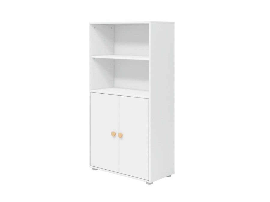 Clearance FLEXA Midi-Boekenkast, 2 Deuren White/Oak