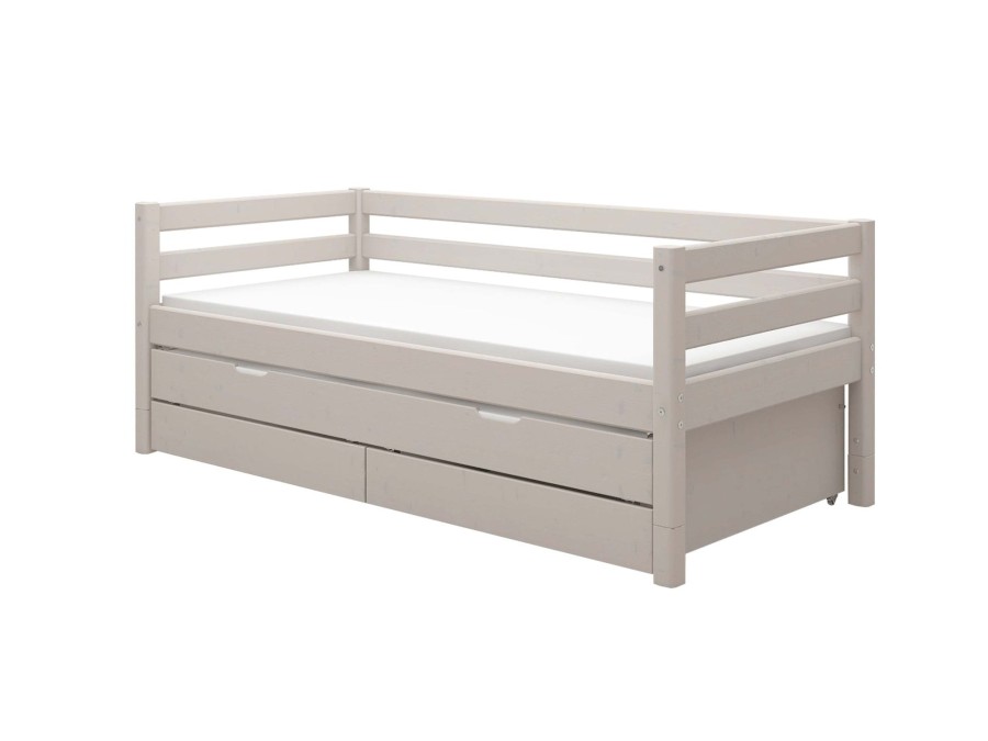 Hot FLEXA Eenpersoonsbed Met Uitschuifbaar Bed Grey Washed Pine