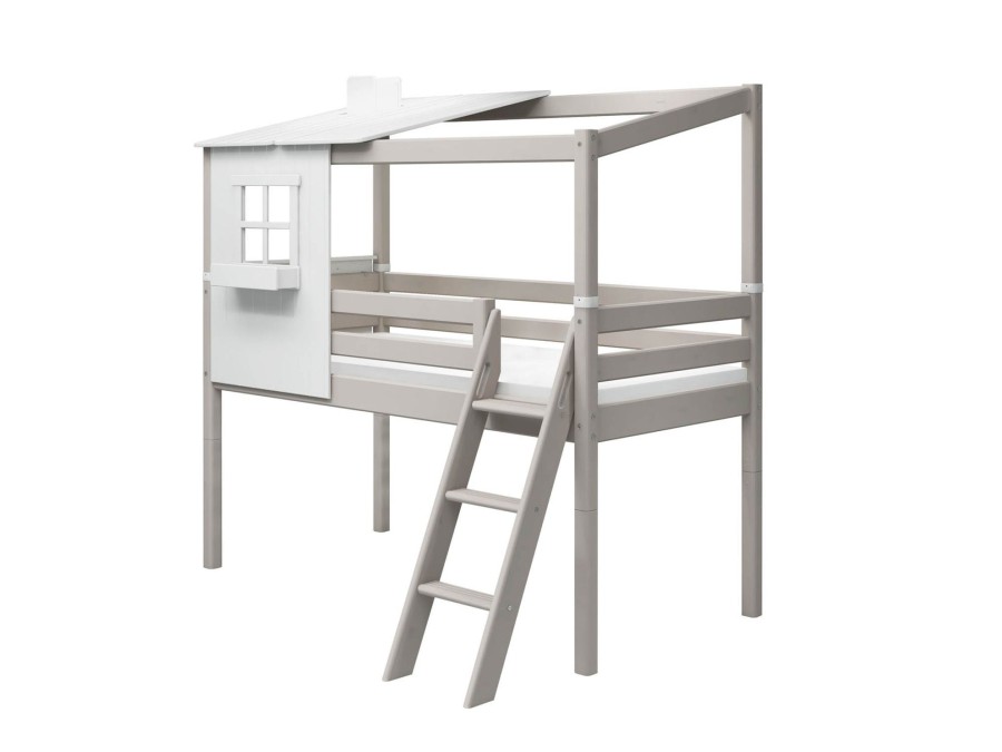 Clearance FLEXA Halfhoogslaper M. 1/2 Classic-Huis White/Grey Washed Pine