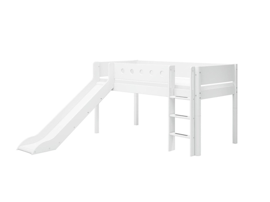 Hot FLEXA Halfhoogslaper M. Rechte Ladder En Glijbaan White