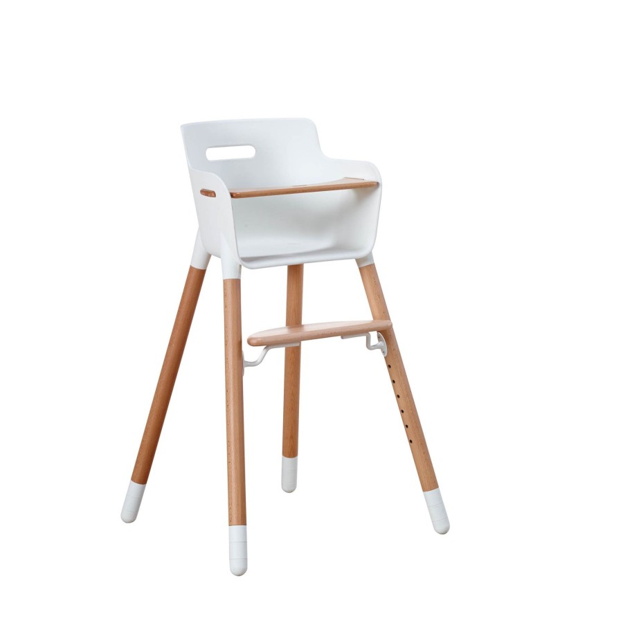 Best FLEXA Kinderstoel Met Veiligheidsbeugel White/Clear Lacquer Beech