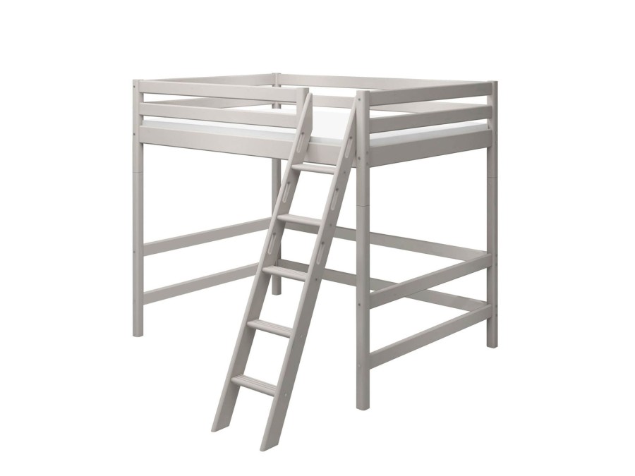 Hot FLEXA Hoogslaper Met Schuine Ladder Grey Washed Pine