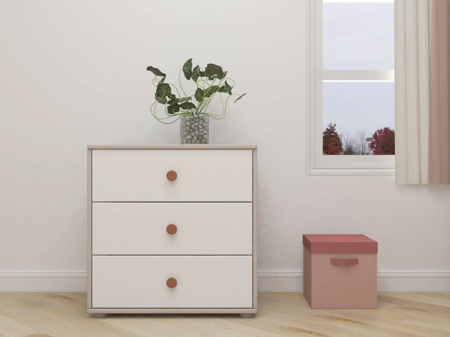 Online FLEXA Ladekast Met 3 Laden Light Blush/Grey Washed Pine