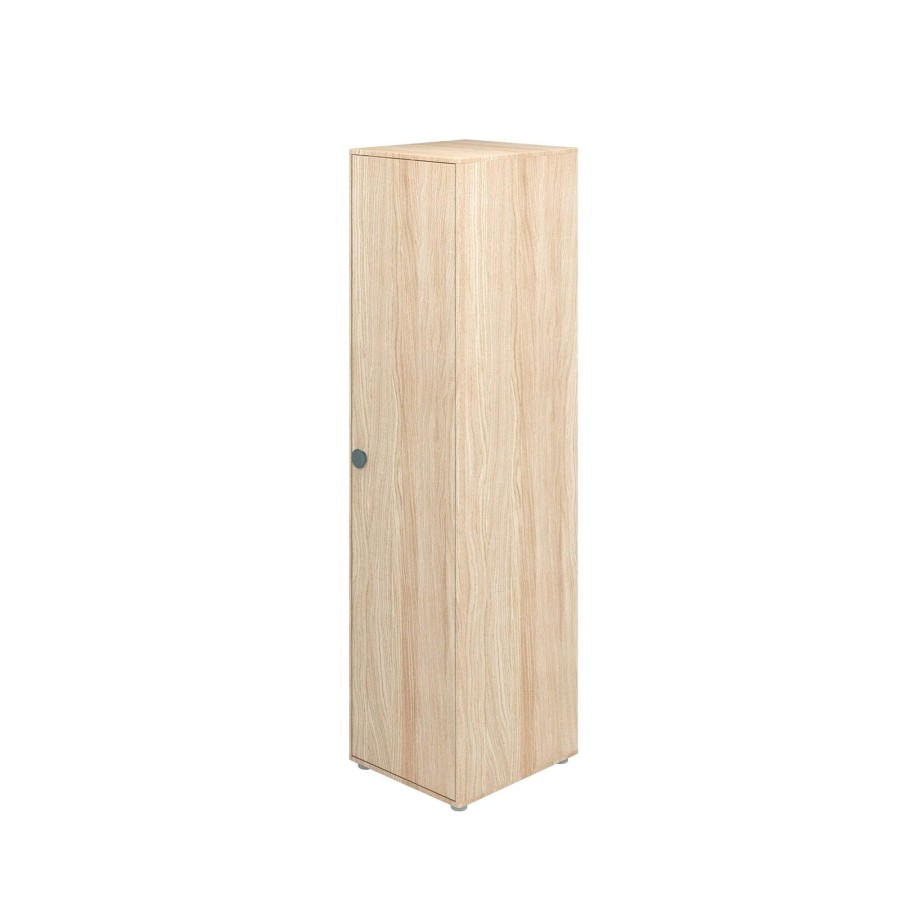 Clearance FLEXA Hoge Kledingkast, 1-Deurs Blueberry/Oak