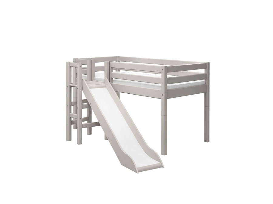 Best FLEXA Halfhoogslaper M. Platform En Glijbaan Grey Washed Pine