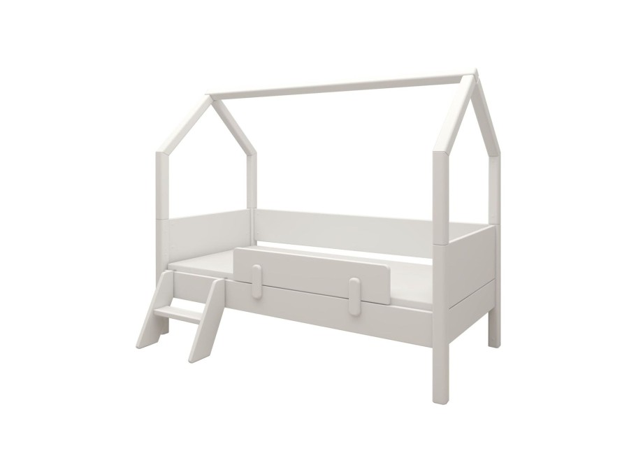 New FLEXA Juniorbed Met Speelhuis, Uitvalbeveiliging En Ladder White